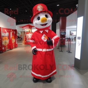 nan Fire Fighter mascot costume character dressed with a Wrap Dress and Scarves