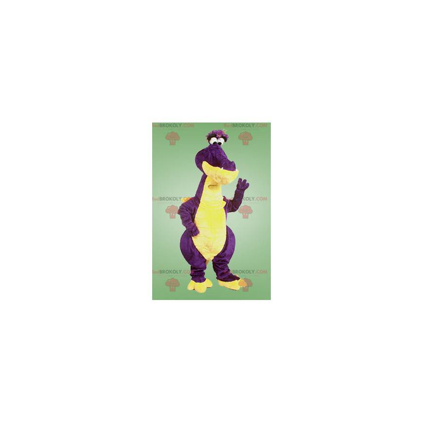 Gigantisk lilla og gul drage maskot - Redbrokoly.com Gigantisk lilla og gul drage maskot - Redbrokoly.com
