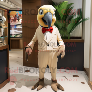 Beige Parrot maskot kostym...