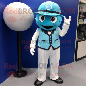 Cyan Baseball Ball mascotte...