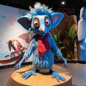 Blå Aye-Aye maskot kostume...