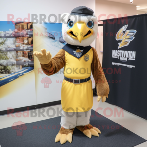 Gold Hawk maskot kostume...
