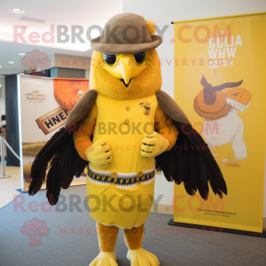 Gold Hawk mascotte kostuum...