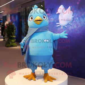 Sky Blue Dove maskot drakt...