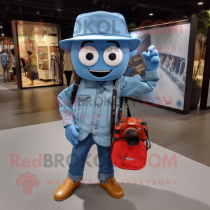 Blue Camera maskot kostume...