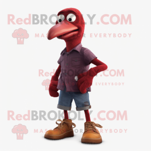 Rödbrun Dodo Bird maskot...