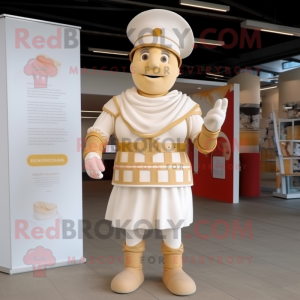 Cream Roman Soldier maskot...