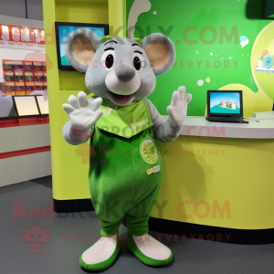 Lime Green Mouse maskot...