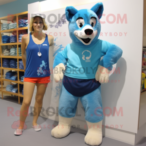 Sky Blue Dingo mascotte...