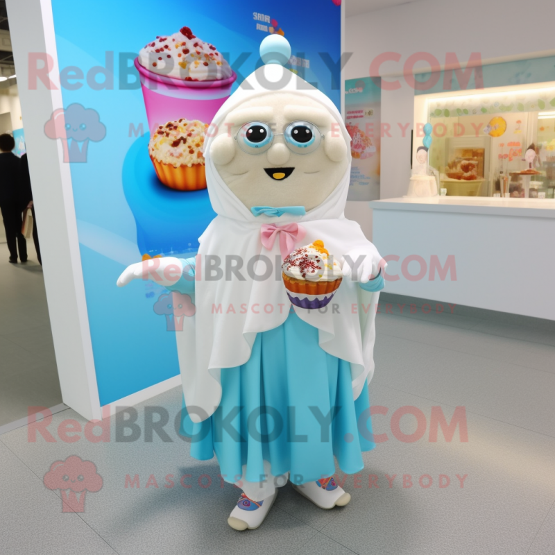nan Ice Cream mascot costume character dressed with a A-Line Dress and Shawl pins nan Ice Cream mascot costume character dressed with a A-Line Dress and Shawl pins