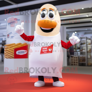 White Currywurst mascotte...