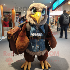 nan Haast'S Eagle mascot costume character dressed with a Hoodie and Briefcases