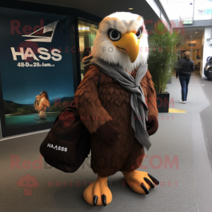 nan Haast'S Eagle mascot costume character dressed with a Hoodie and Briefcases