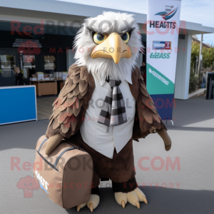 nan Haast'S Eagle mascot costume character dressed with a Hoodie and Briefcases