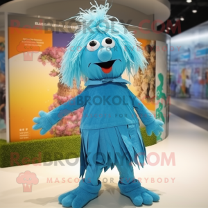 Cyan Scarecrow maskot...