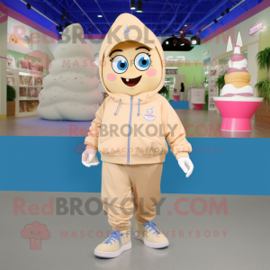 Beige Eiscreme Maskottchen...