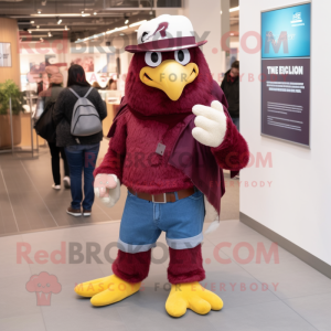 Maroon Eagle maskot kostume...