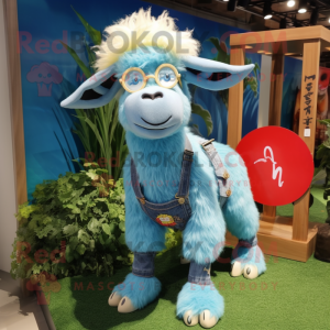 Sky Blue Angora Goat maskot...
