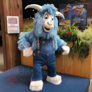 Sky Blue Angora Goat maskot...