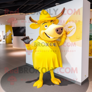 Yellow Bull maskot drakt...