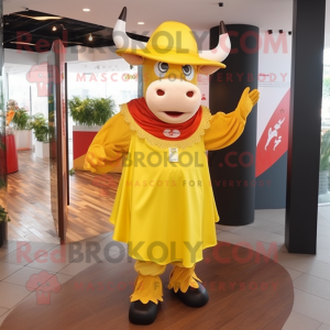 Yellow Bull maskot kostym...