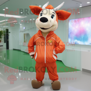 Peach Zebu maskot kostume...