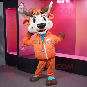 Peach Zebu mascotte kostuum...