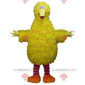 Mascot pájaro amarillo y rosa muy suave divertido y peludo -