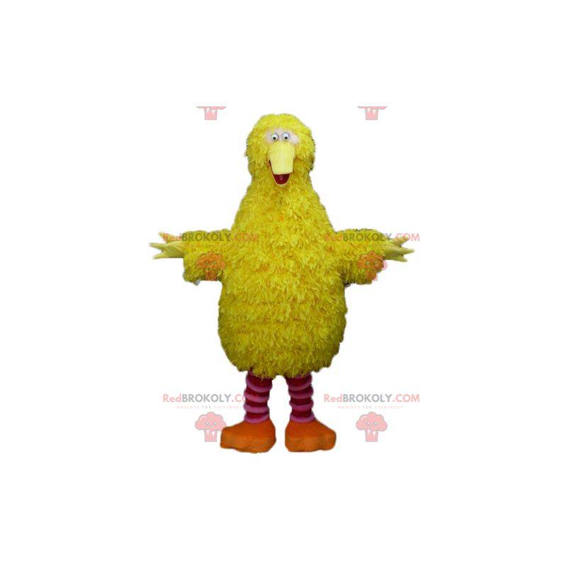 Mascot yellow and pink bird very soft funny and hairy -