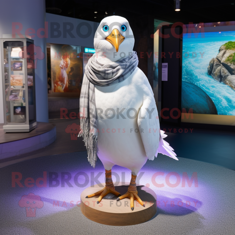 White Albatross mascot costume character dressed with a Bikini and Scarf clips