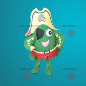Mascota de la rana verde vestida como pirata - Redbrokoly.com