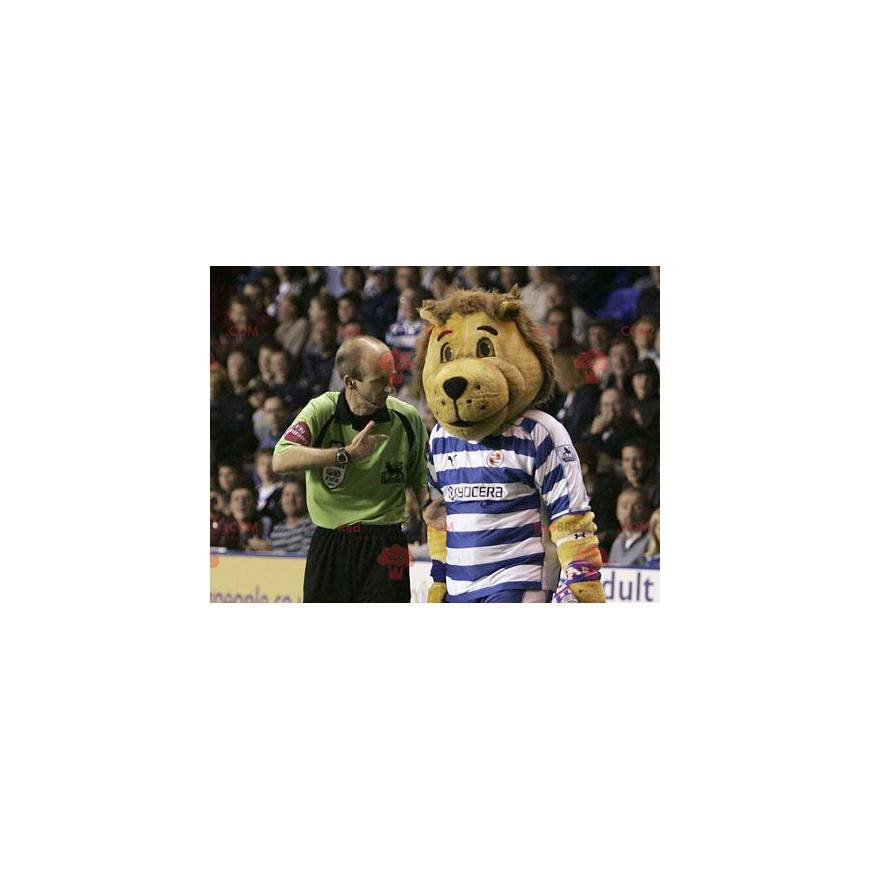 Mascotte de lion marron en tenue de sport - Redbrokoly.com