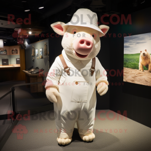 White Sow mascotte kostuum...