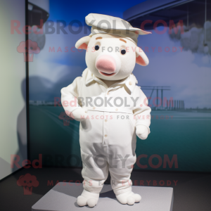 White Sow mascotte kostuum...