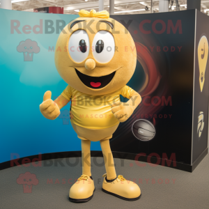 Gouden rugbybal mascotte...