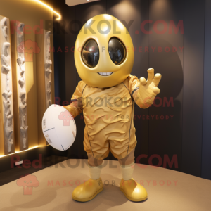 Gold Rugby Ball maskot...