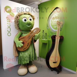 Olive Celtic Harp maskot...
