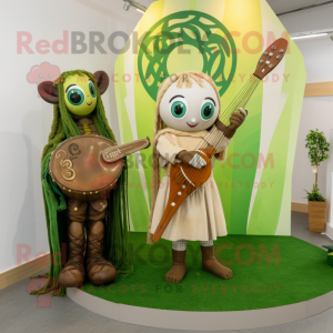 Oliven keltisk harpe maskot...
