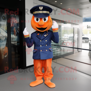 Orange Navy Soldier maskot...