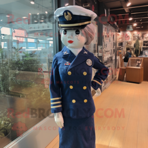 nan Navy Soldier mascot costume character dressed with a Skirt and Tie pins