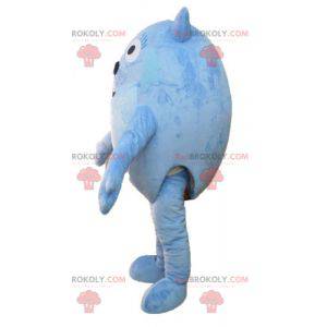 Mascotte de renard d'animal bleu tout rond et mignon -