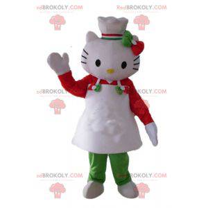 Mascotte Hello Kitty avec un tablier et une toque -