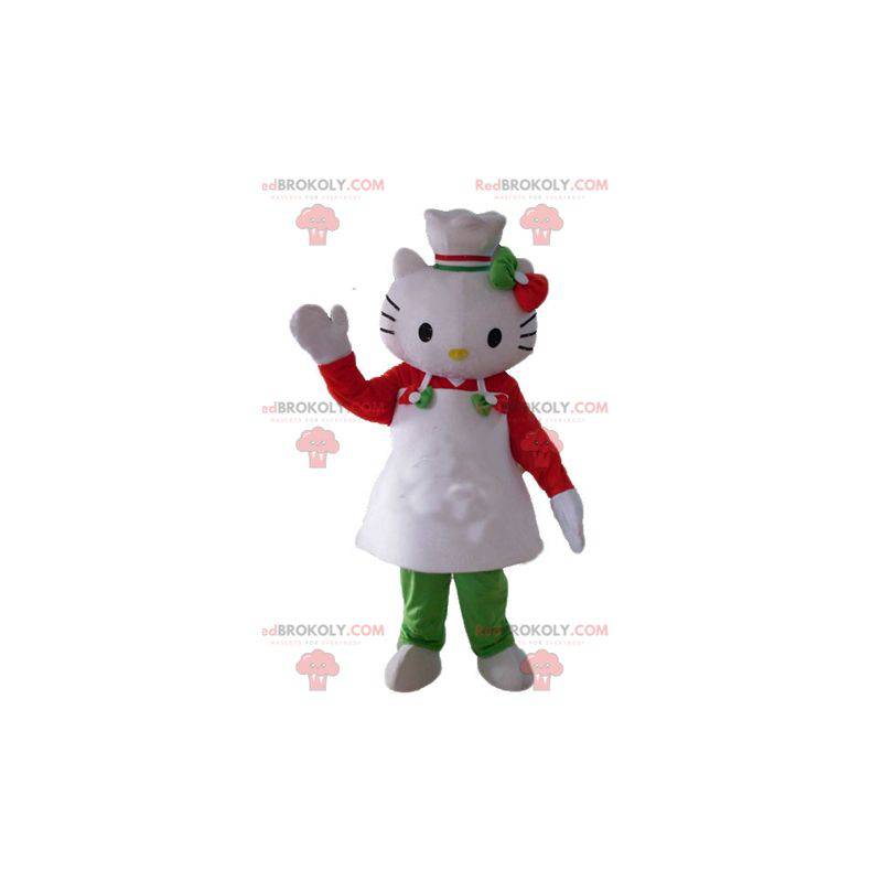 Hello Kitty mascot with an apron and a chef's hat -