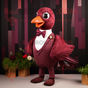 Maroon Dove maskot drakt...