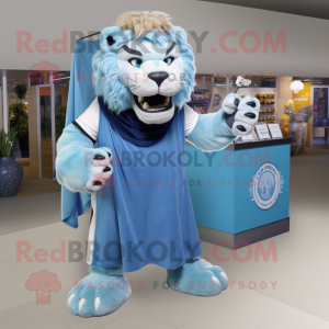 Blauer Smilodon Maskottchen...