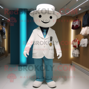 nan Television mascot costume character dressed with a Suit Pants and Hat pins