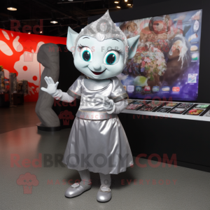 Silver Elf maskot kostym...