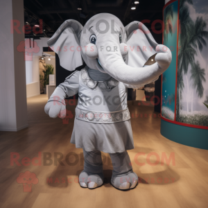 Silver Elephant mascot costume character dressed with a Shorts and Wraps