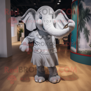 Sølv elefant maskot kostume...