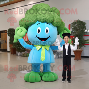 Sky Blue Broccoli maskot...